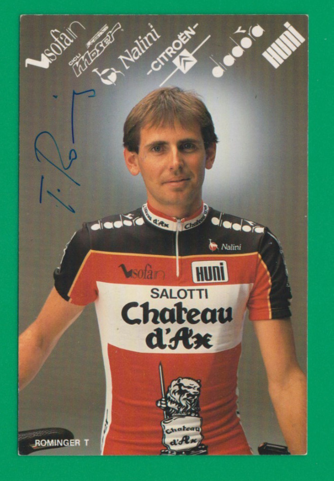 CYCLING cycling card TONY ROMINGER team CHATEAU D\'AX 1989 Signed CYCLING cycling card TONY ROMINGER team CHATEAU D\'AX 1989 Signed