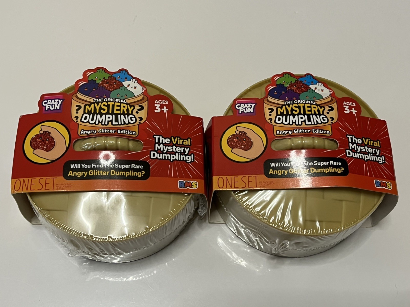 NEW RMS CRAZY FUN Mystery Squishy Dumpling ANGRY GLITTER Edition New lot of 2 
