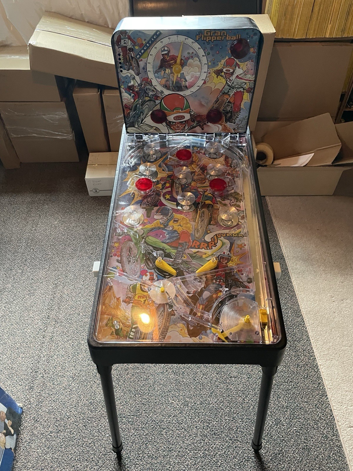 Home Pinball Machine 4ft Tested Working New Rima Gran Flipperball Electrico