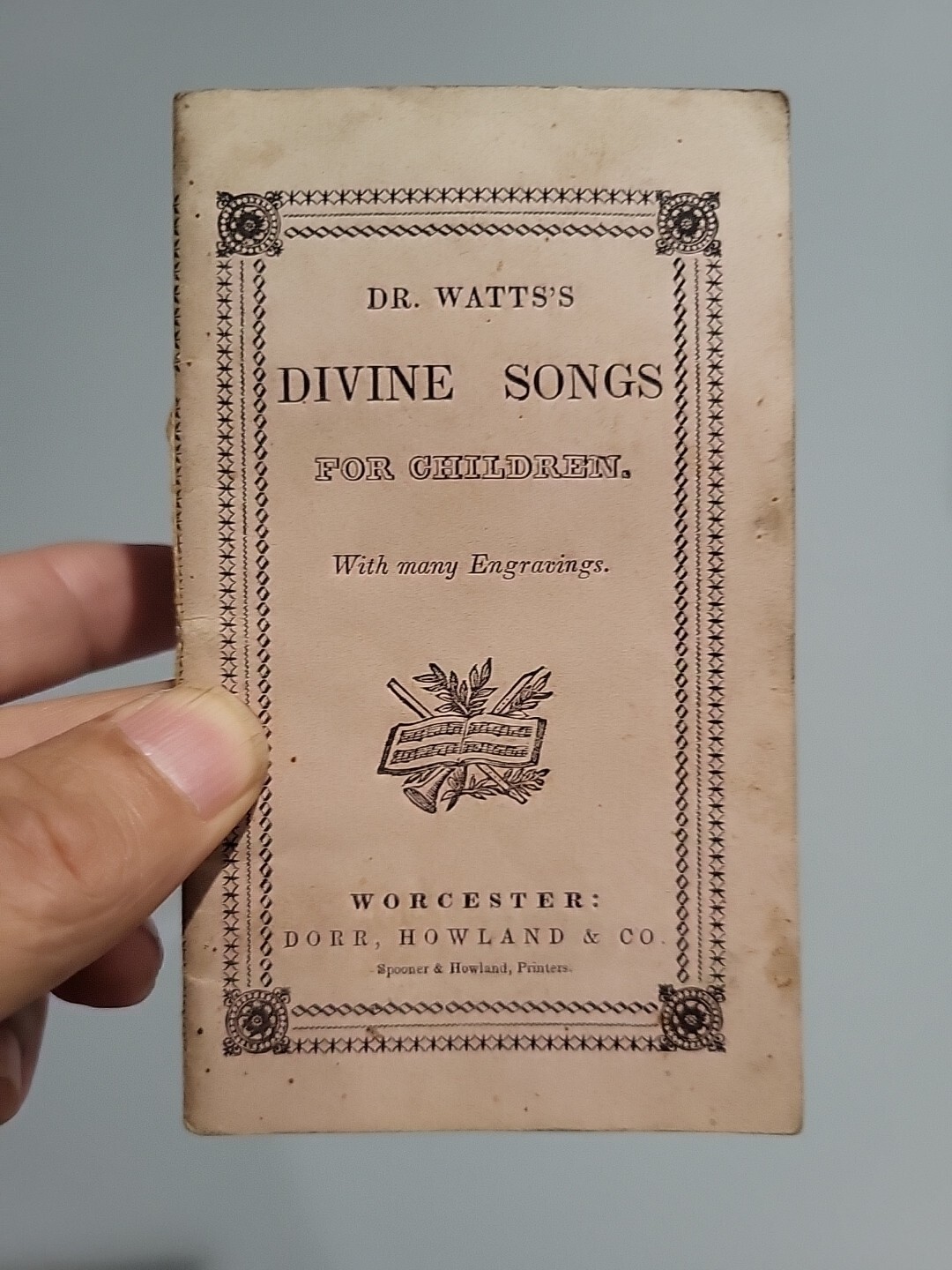 1850 Dr. Watts\'s Divine Songs For Children Engravings Dorr Howland Tract Booklet