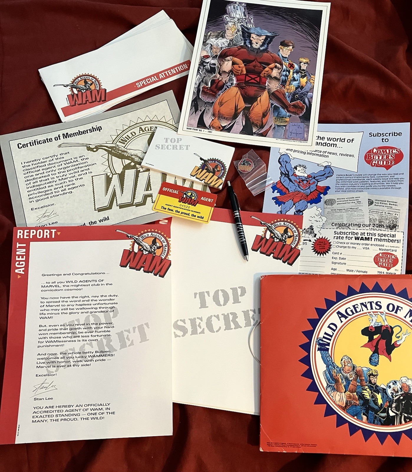 1991 Wild Agents of Marvel - WAM Mail Away Membership Kit COMPLETE 1991 Wild Agents of Marvel - WAM Mail Away Membership Kit COMPLETE