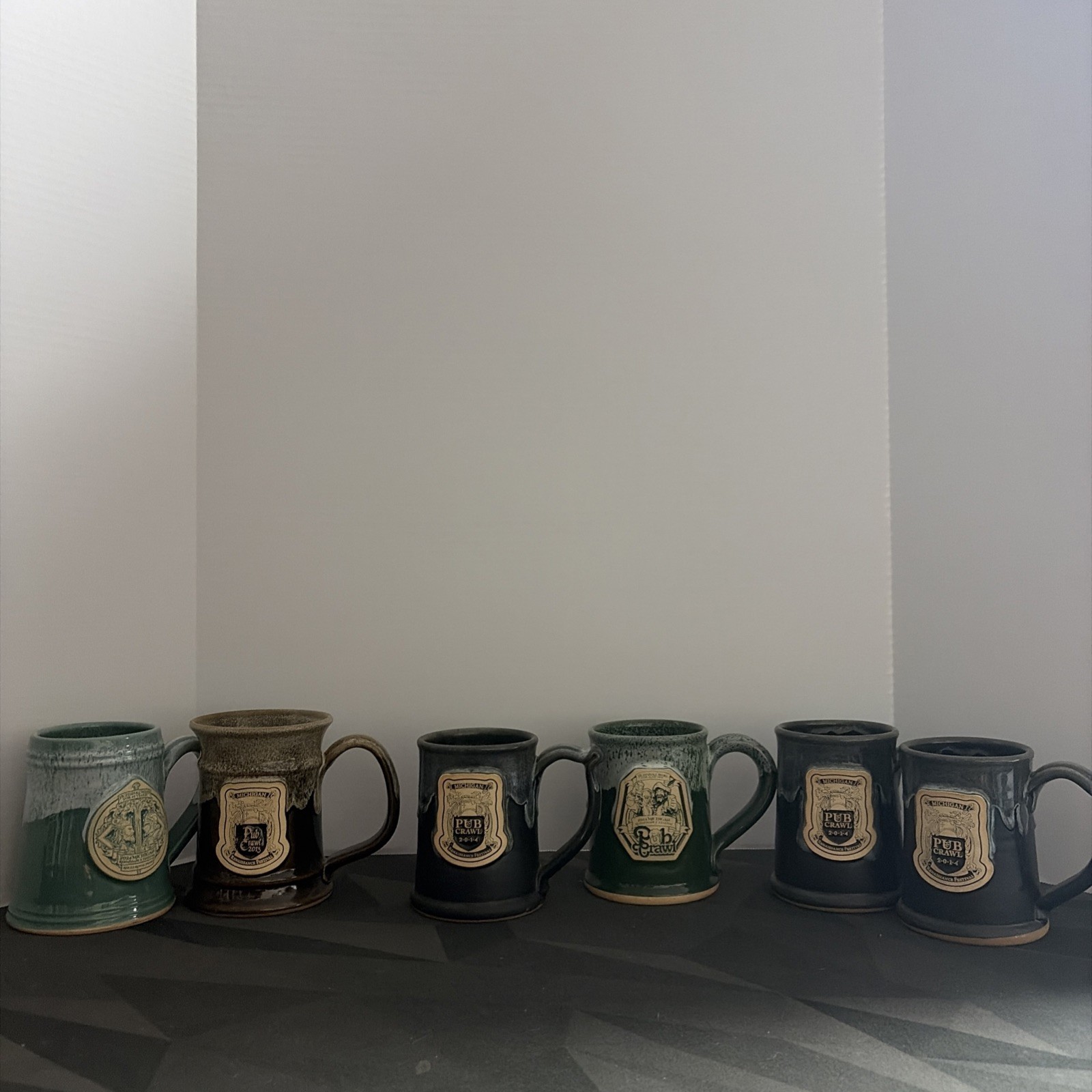 Set of 6 Michigan Renaissance Festival Pub Crawl Beer Mugs Set of 6 Michigan Renaissance Festival Pub Crawl Beer Mugs