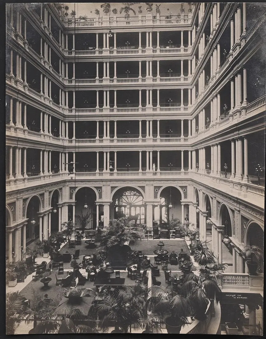 WILLIAM WORDEN Photograph of The Grand Court, Palace Hotel, San Fransisco, 1905