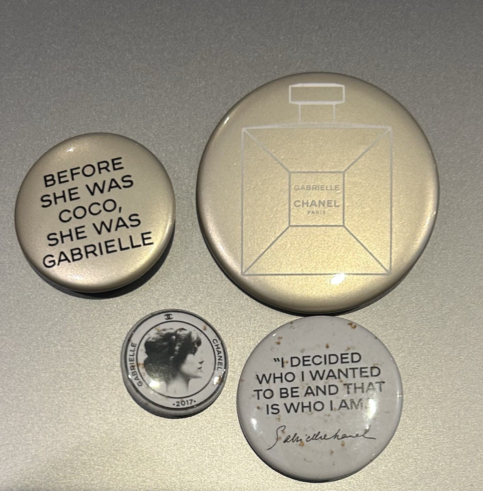 Authentic 2017 Chanel Gabrielle Promotional Pins – Lot of 4