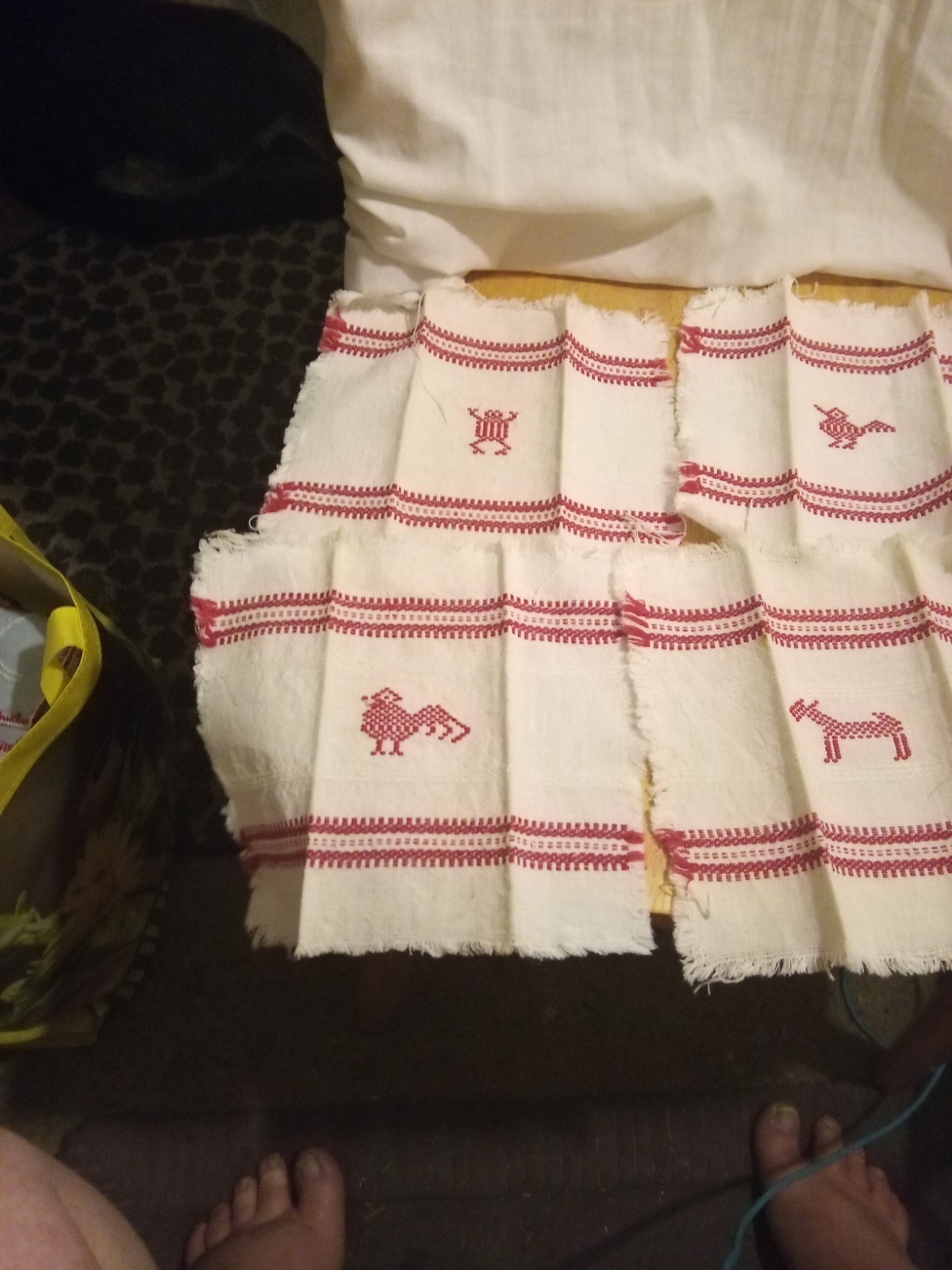 Vintage Set Of Peruvian Cocktail Napkins(5 In Total)