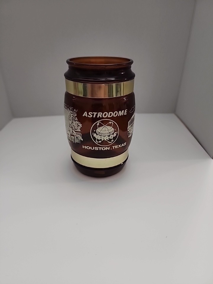 Vtg Houston Astros / Oilers Astrodome Barrel Mug Wood Handle Siesta Ware Western Vtg Houston Astros / Oilers Astrodome Barrel Mug Wood Handle Siesta Ware Western