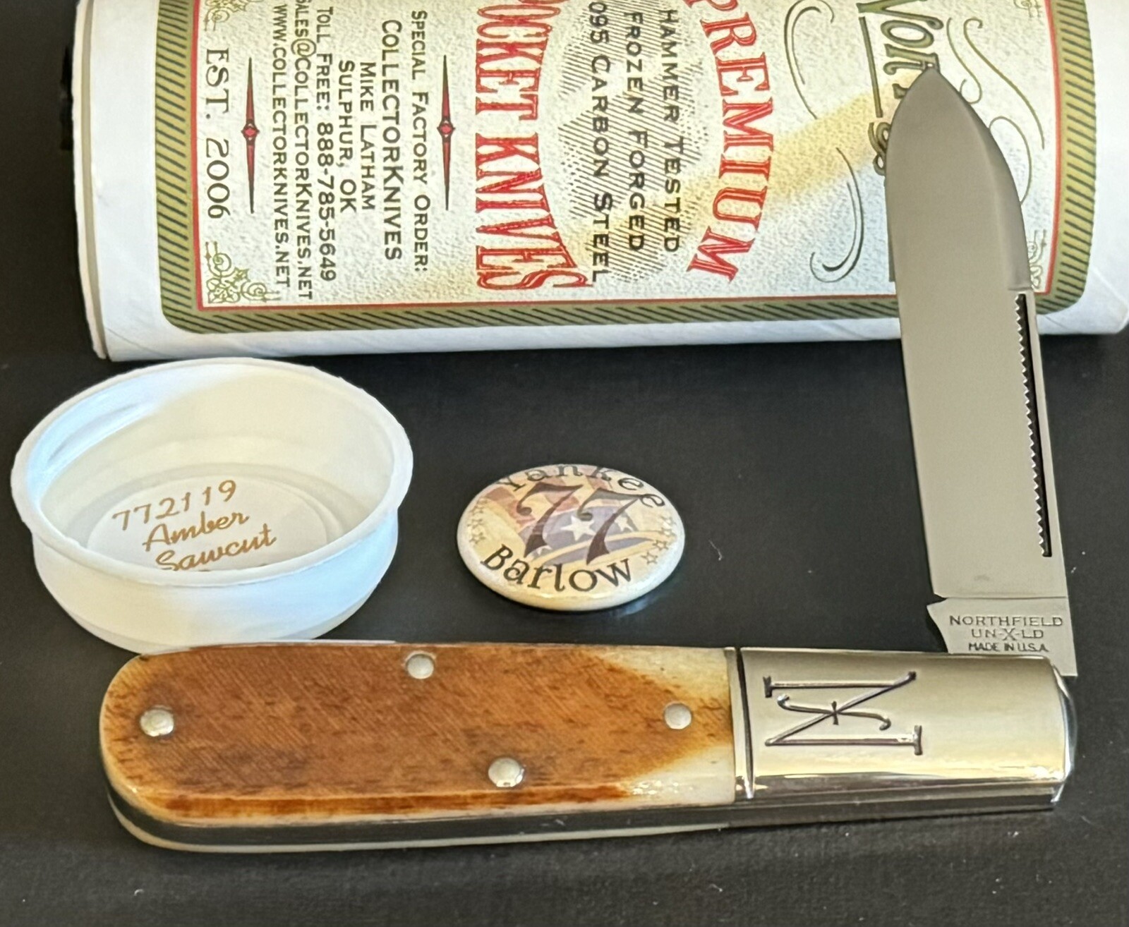 🔥 GEC 77 GREAT EASTERN CUTLERY CK SFO AMBER SAWCUT BONE YANKEE BARLOW KNIFE