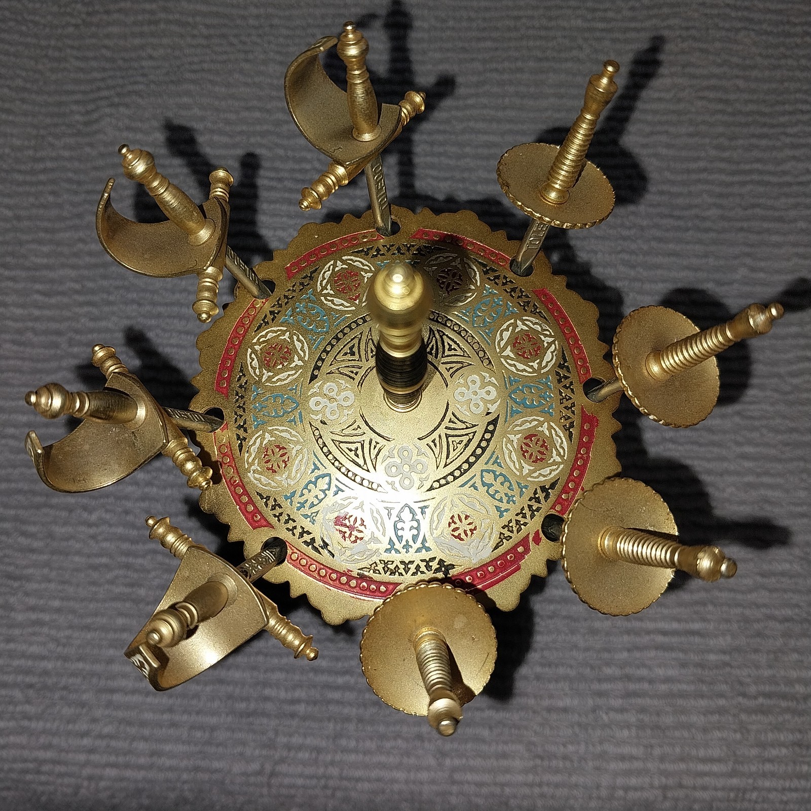 2 Vtg C1960 Stamped Toledo Brass Sword Cocktail Appetizer Picks With Stand Spain 2 Vtg C1960 Stamped Toledo Brass Sword Cocktail Appetizer Picks With Stand Spain