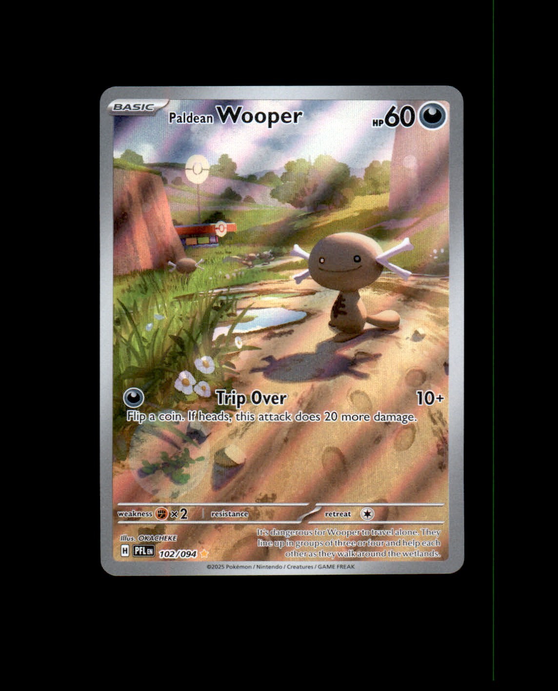 Paldean Wooper 102/094 Phantasmal Flames 2025 Holo NM