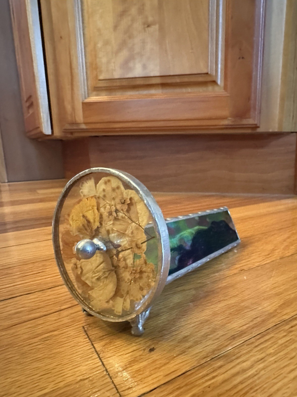 Vintage Kathleen Hunt Stained Glass Kaleidoscope Signed Dated 2003 Art Glass