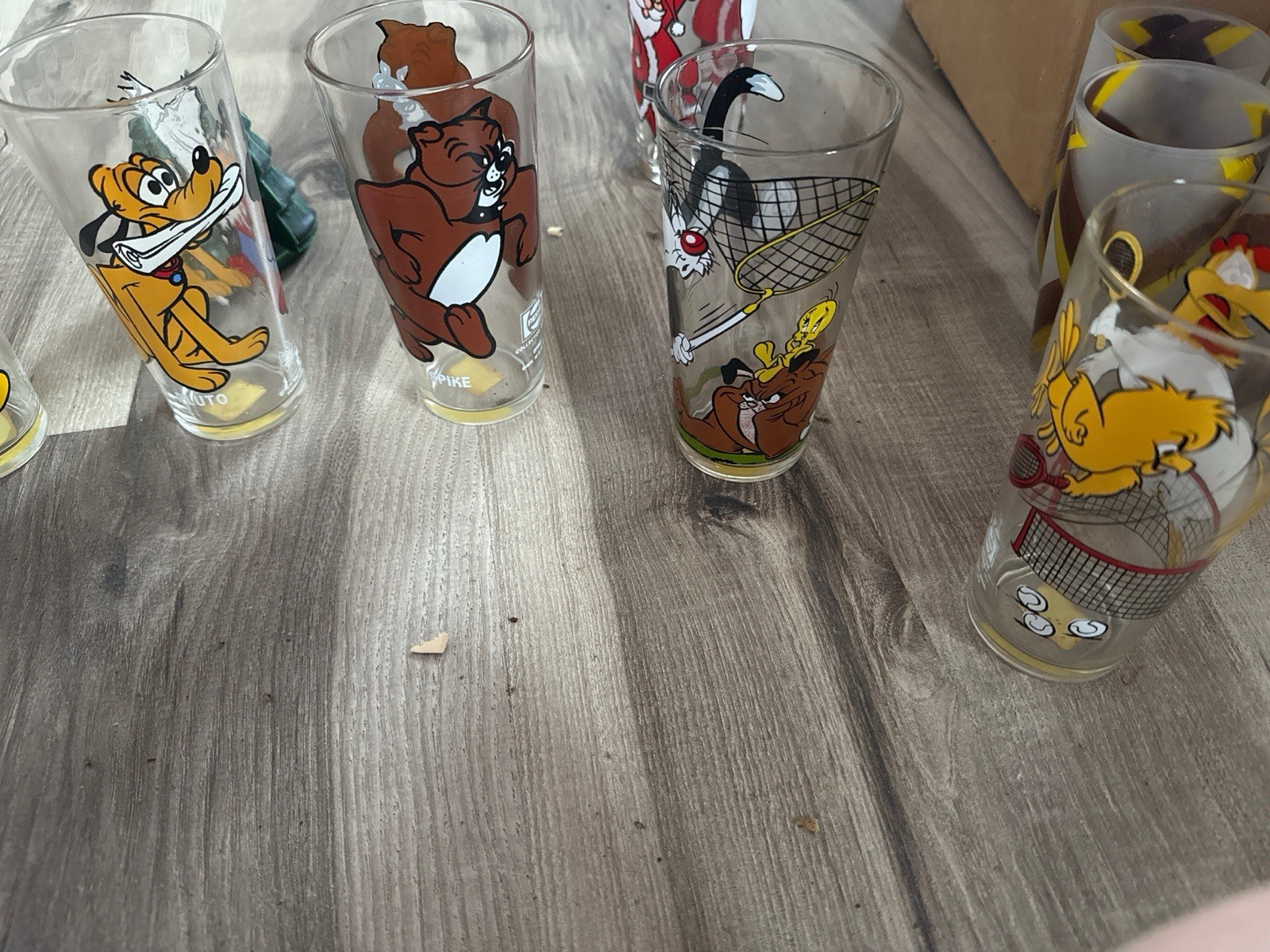 Pepsi Collector Series Cartoon Character Soda Advertising Glasses Lot of 8
