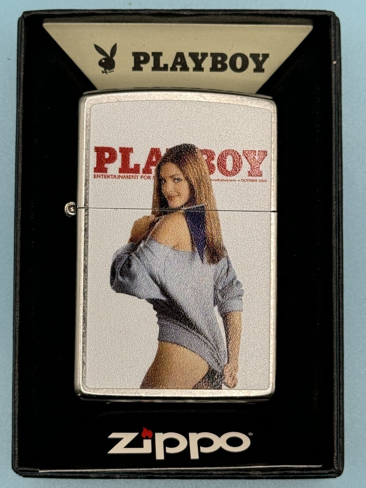 Playboy Magazine Cover Vintage October 2004 Zippo Lighter NEW Rare Pinup Playboy Magazine Cover Vintage October 2004 Zippo Lighter NEW Rare Pinup