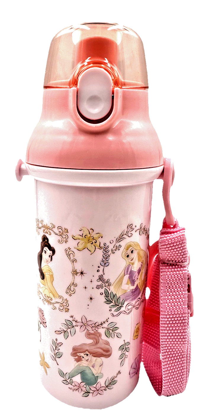 Disney Princess Pink Water Bottle with Strap 16 oz Japan Exclusive BPA Free