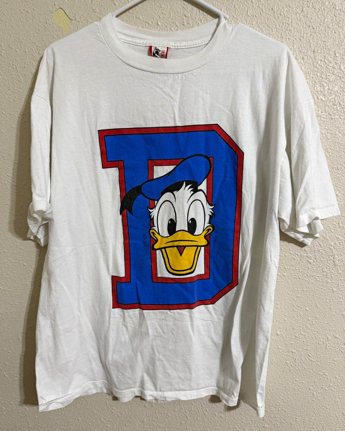 Vintage Disney Designs Donald Duck Graphic T-Shirt White/Blue One Size Fits All