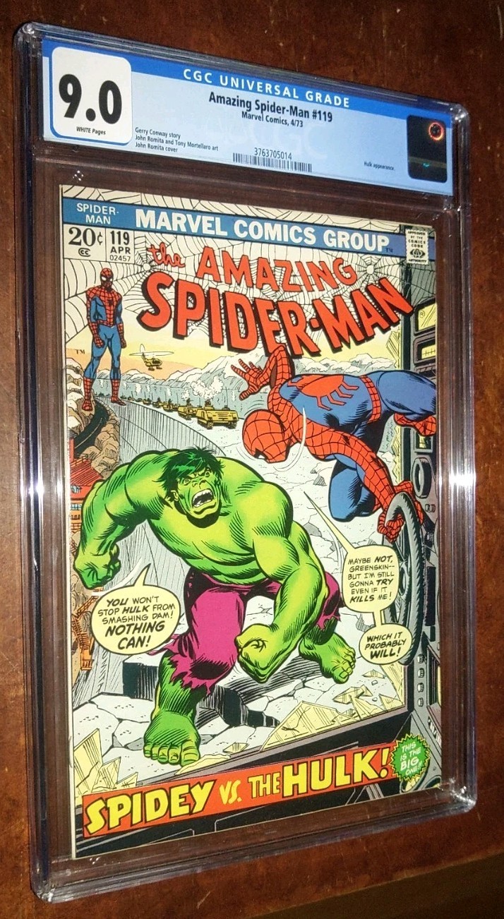 Amazing Spider-Man #119 Cgc 9.0 (White Pages) Spider-Man vs Hulk Stan Lee