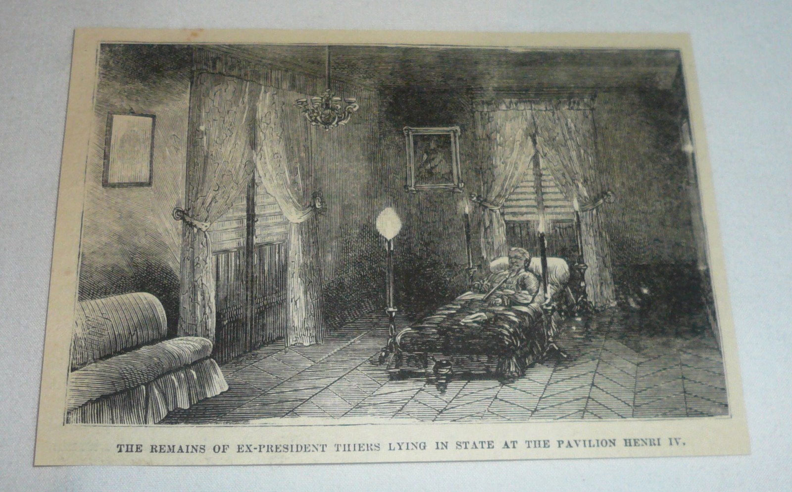 1877 magazine engraving ~ REMAINS OF ADOLPHE THIERS