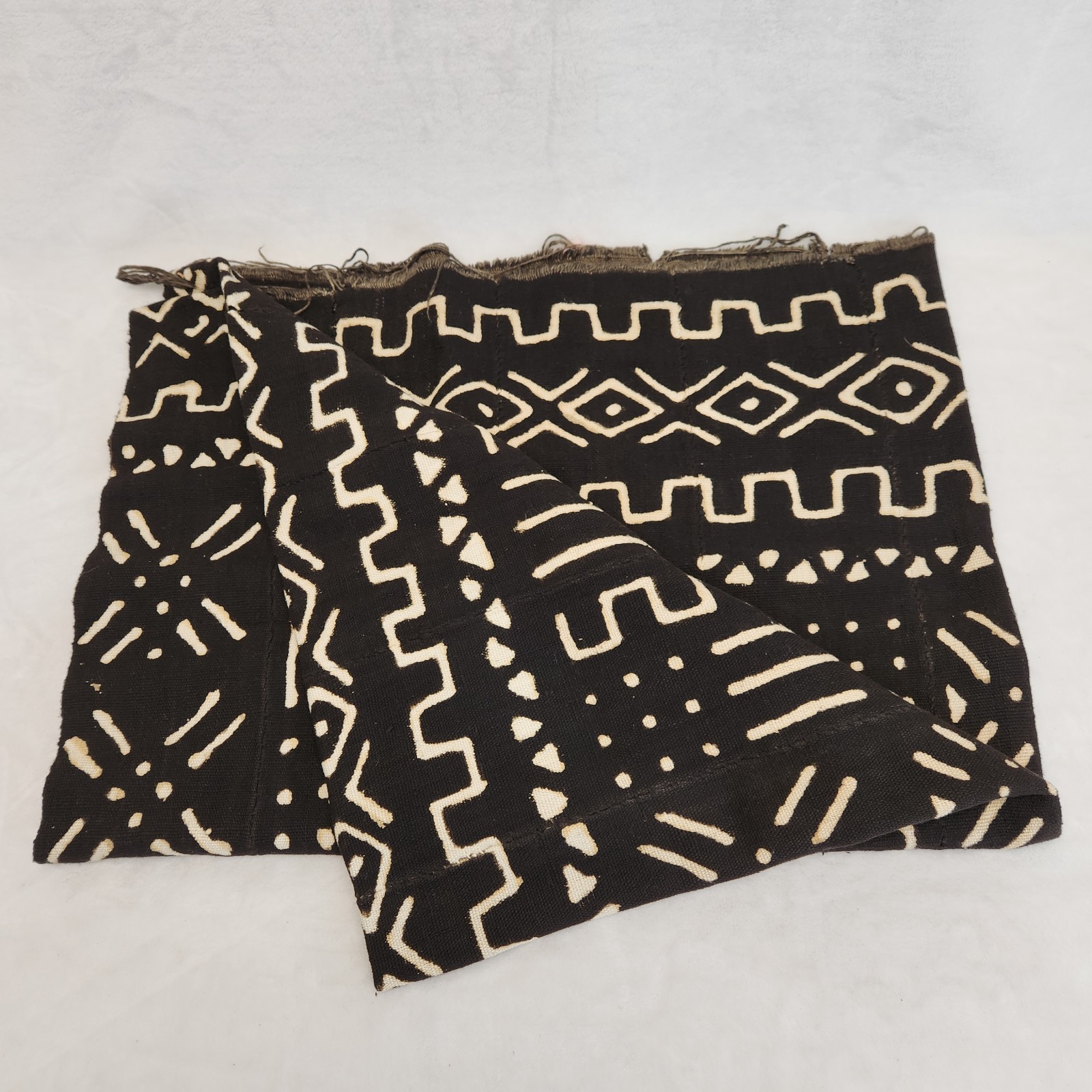 Vintage Authentic African Mudcloth Blanket Mali Hand Woven Bogolanfini Tapestry