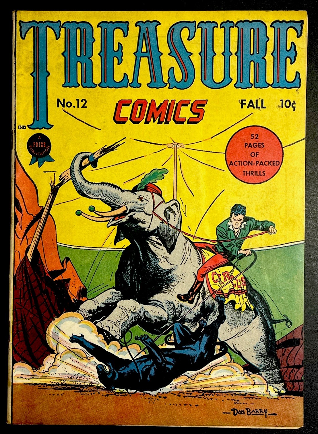 Treasure Comics #12 1947 Prize Publication 5.5 FN- Circus Elephant Cover