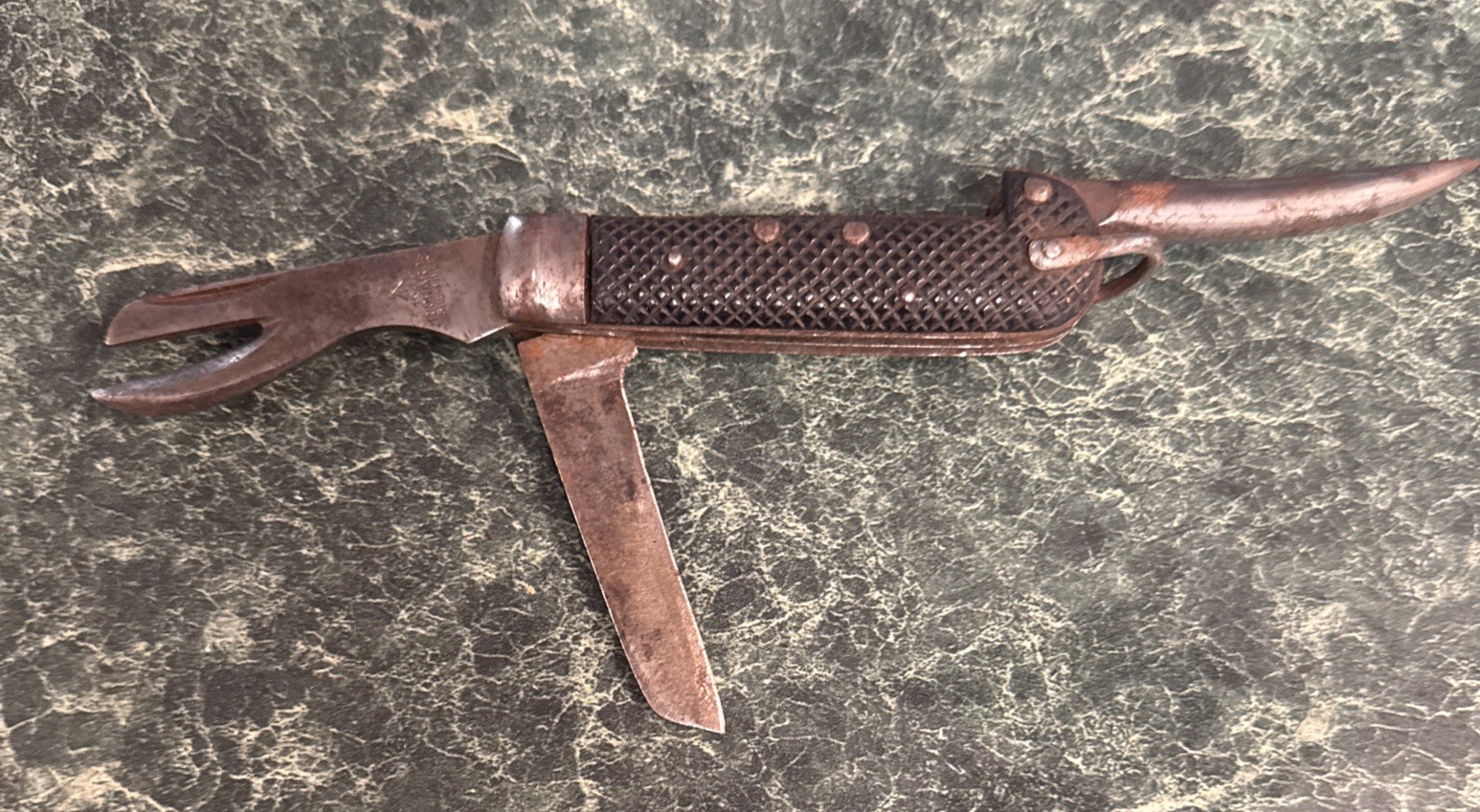 Vintage 1943 British Military Pocket Knife Richards Sheffield Patina WWII Issue