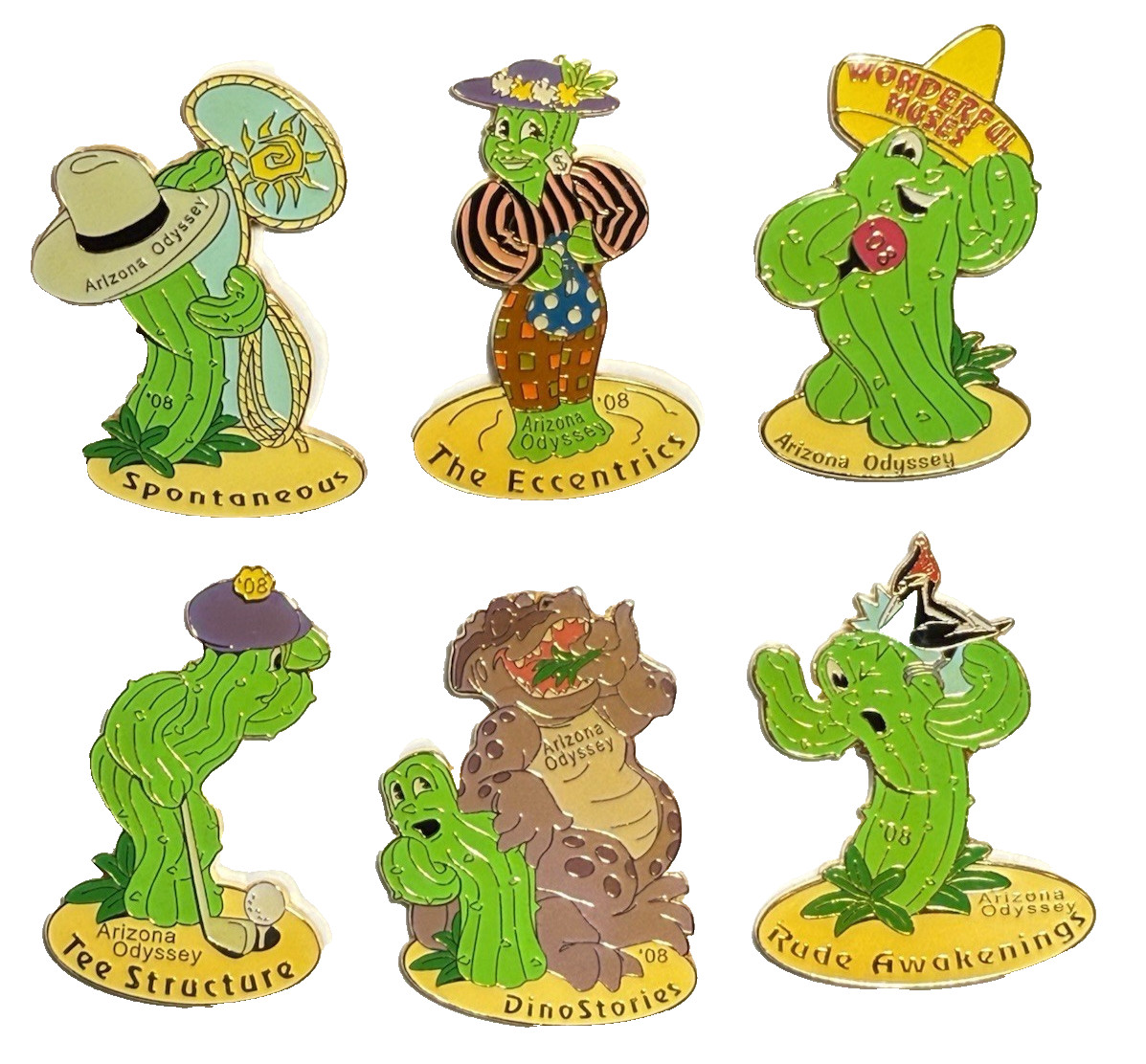 Odyssey of the Mind Arizona AZ Rare Vintage Cactus Problem 6-Pin Set OM OOTM