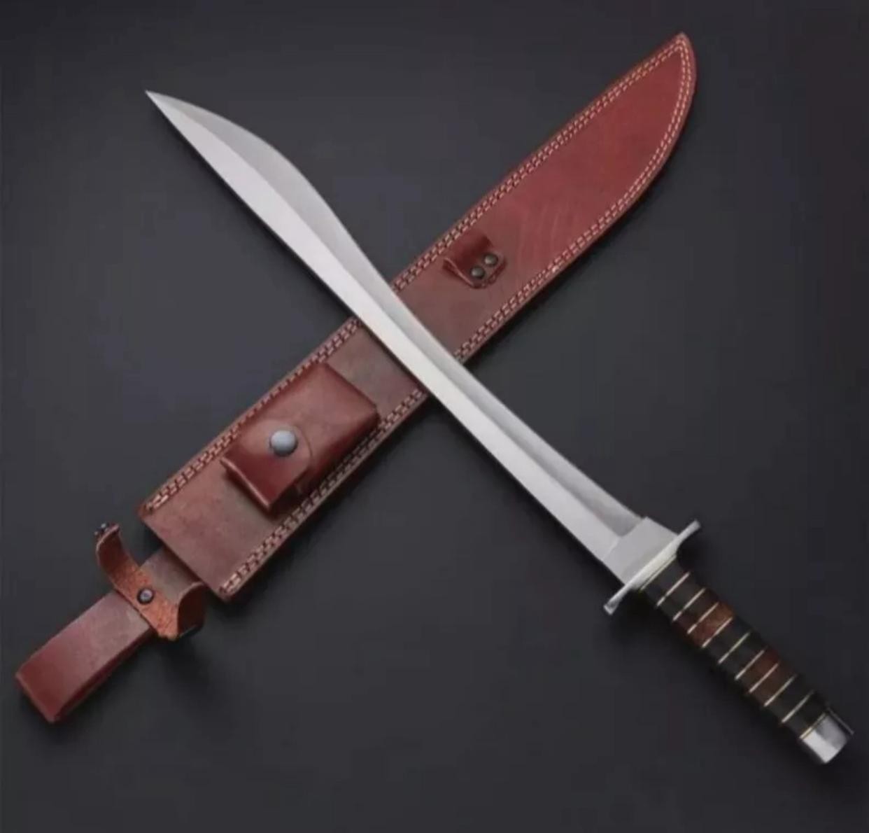 Custom 27-Inch Handcrafted D2 Steel Viking Sword - Premium Handmade Combat-Style