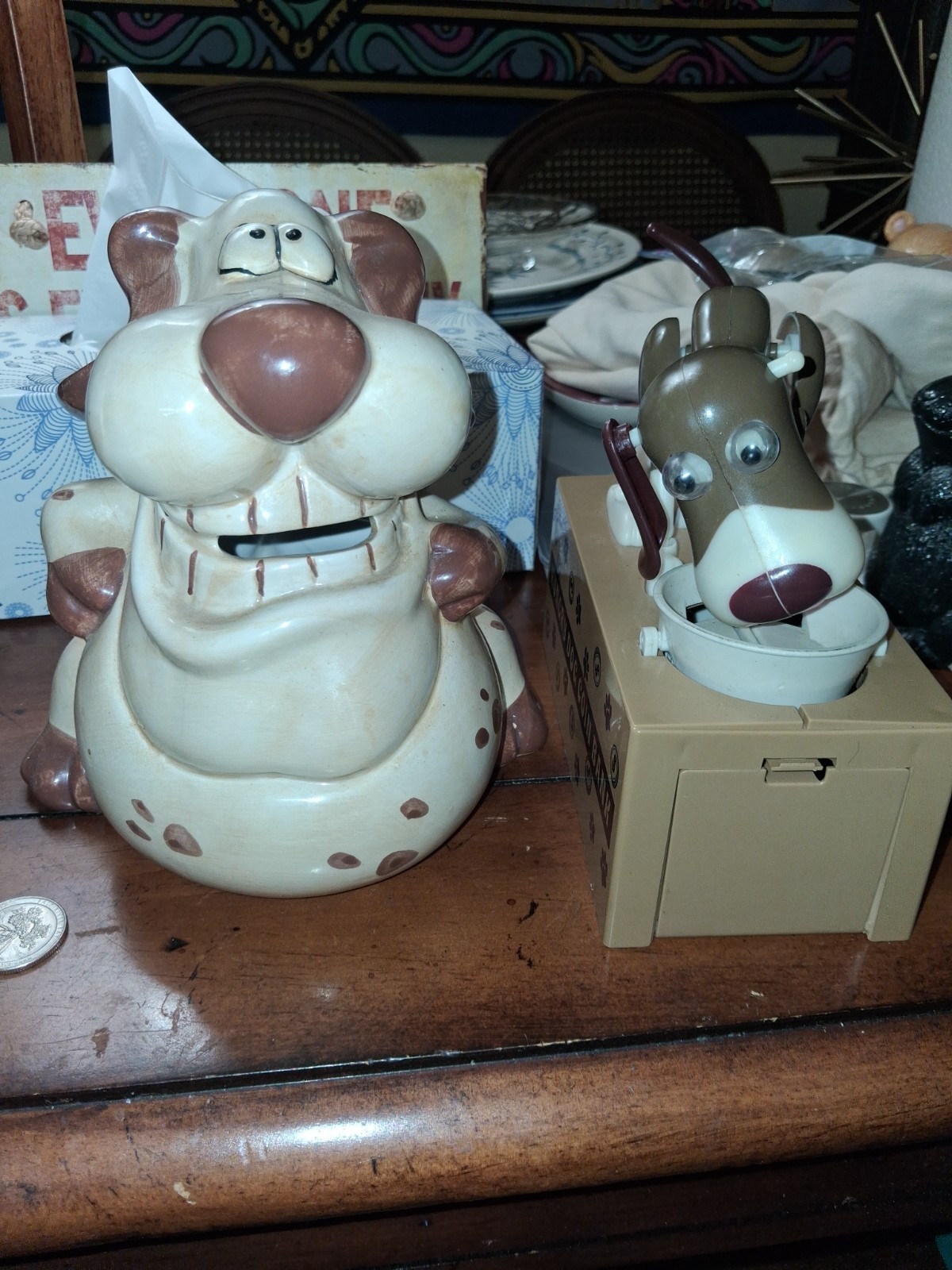 Hungry puppy mechanical piggy bank PLUS ceramic