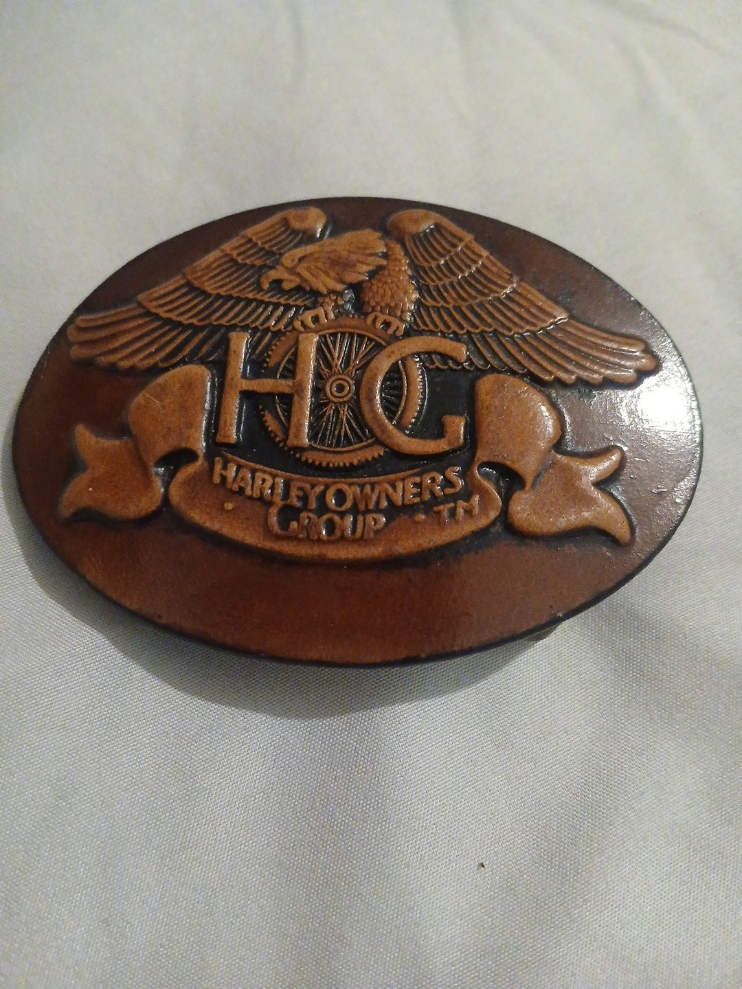 Harley-Davidson HOG Harley Owners Group Leather Belt Buckle 1983 RARE Vintage Harley-Davidson HOG Harley Owners Group Leather Belt Buckle 1983 RARE Vintage