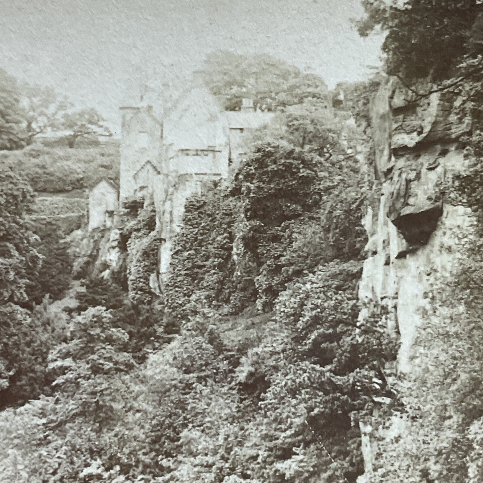 Hawthornden Roslin Castle Scotland Stereoview B. W. Kilburn 1891 Hawthornden Roslin Castle Scotland Stereoview B. W. Kilburn 1891
