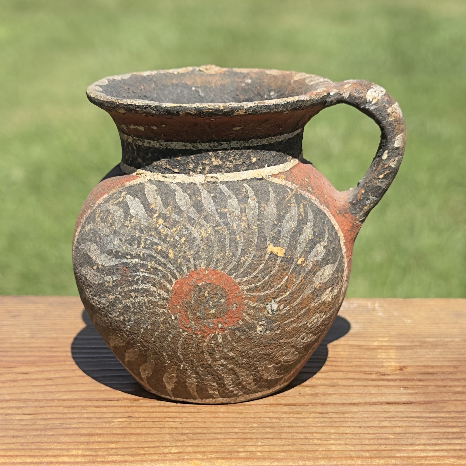 Vintage Greek Museum Replica Pottery Cretan Vase 1500 BC Hand Painted Signed