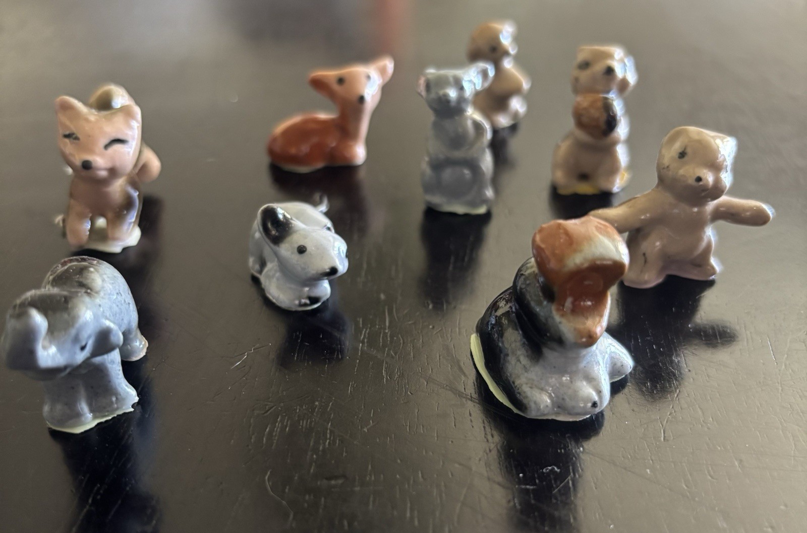 VTG Hagen-Renaker Lot of 9 Figurines Elephant Hippo Bunny Mouse Deer Squirrel