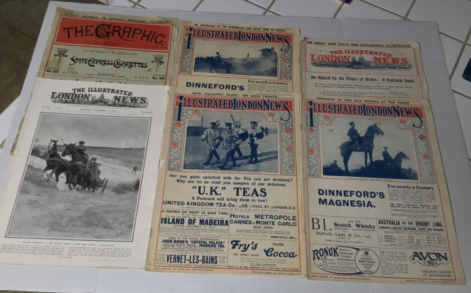 Lot WWI The Graphic Illustrated London News Magazine 1914-16 Army Corp Antique Lot WWI The Graphic Illustrated London News Magazine 1914-16 Army Corp Antique