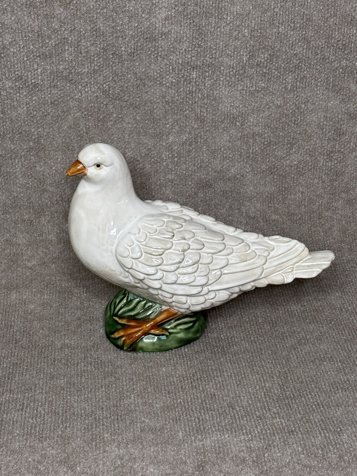 VTG Beautiful Italian Majolica Style Ceramic Dove/Pigeon Figure 