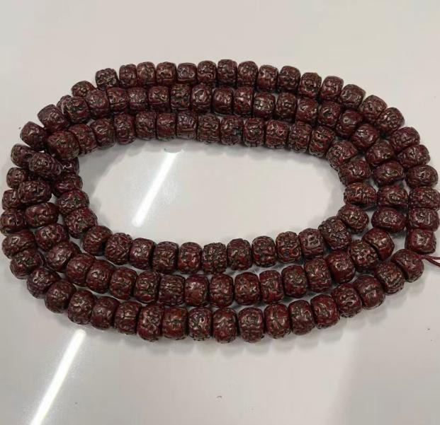12mmTibetan Buddhist Mala Nepal 108 Big Oiled Rudraksha Bodhi Beads Mala