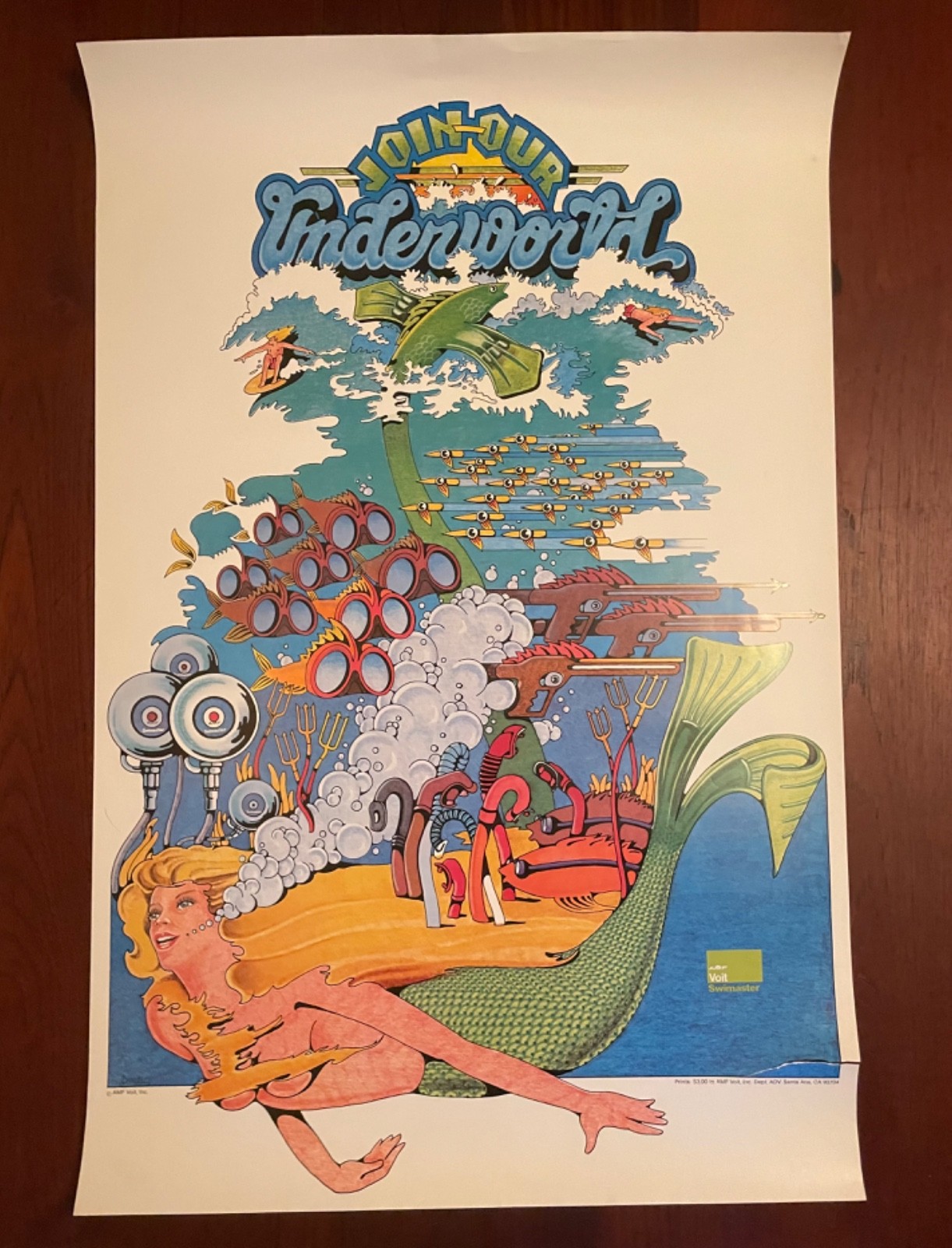 Vintage 1970s AMF Voit Swimmaster Promo Poster – \ Vintage 1970s AMF Voit Swimmaster Promo Poster – \
