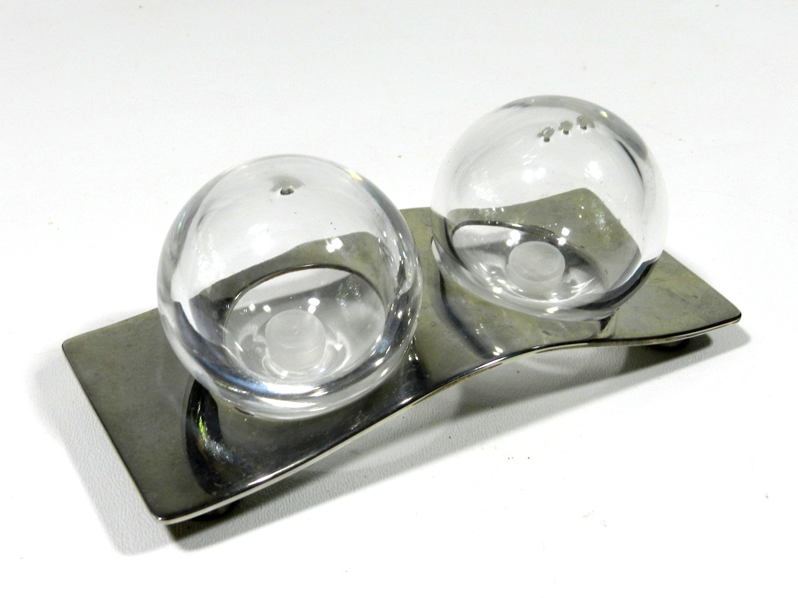 Vintage Ercuis French Silver Plate Modernist Salt & Pepper Shaker