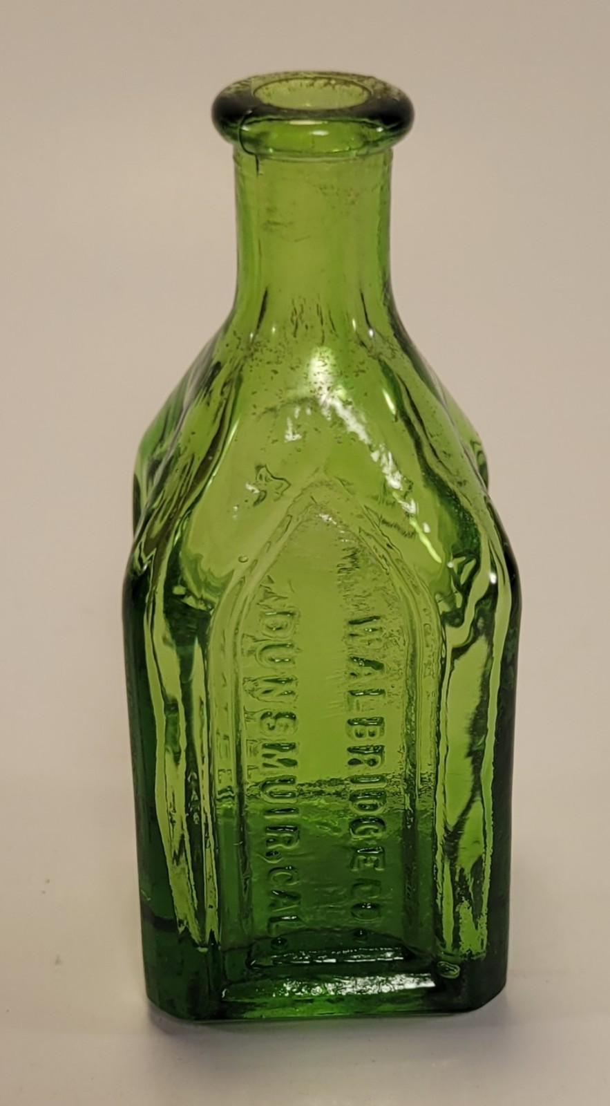 Vintage Chief Wahoo Electric Tonic Green Glass Bottle 3\