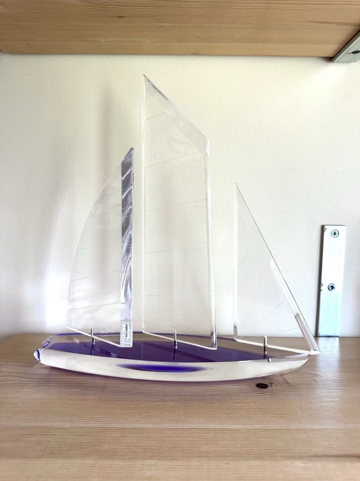 Vintage Boat Sculpture Wintrade Beverly Hills Purple Lucite Sailboat Statue Vintage Boat Sculpture Wintrade Beverly Hills Purple Lucite Sailboat Statue