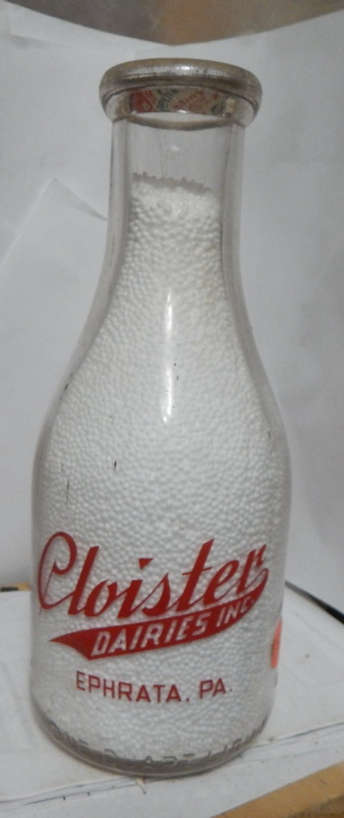 vintage pyro qt milk bottle-Cloister Dairies Ephrata, Pa --pic 4 seasons vintage pyro qt milk bottle-Cloister Dairies Ephrata, Pa --pic 4 seasons