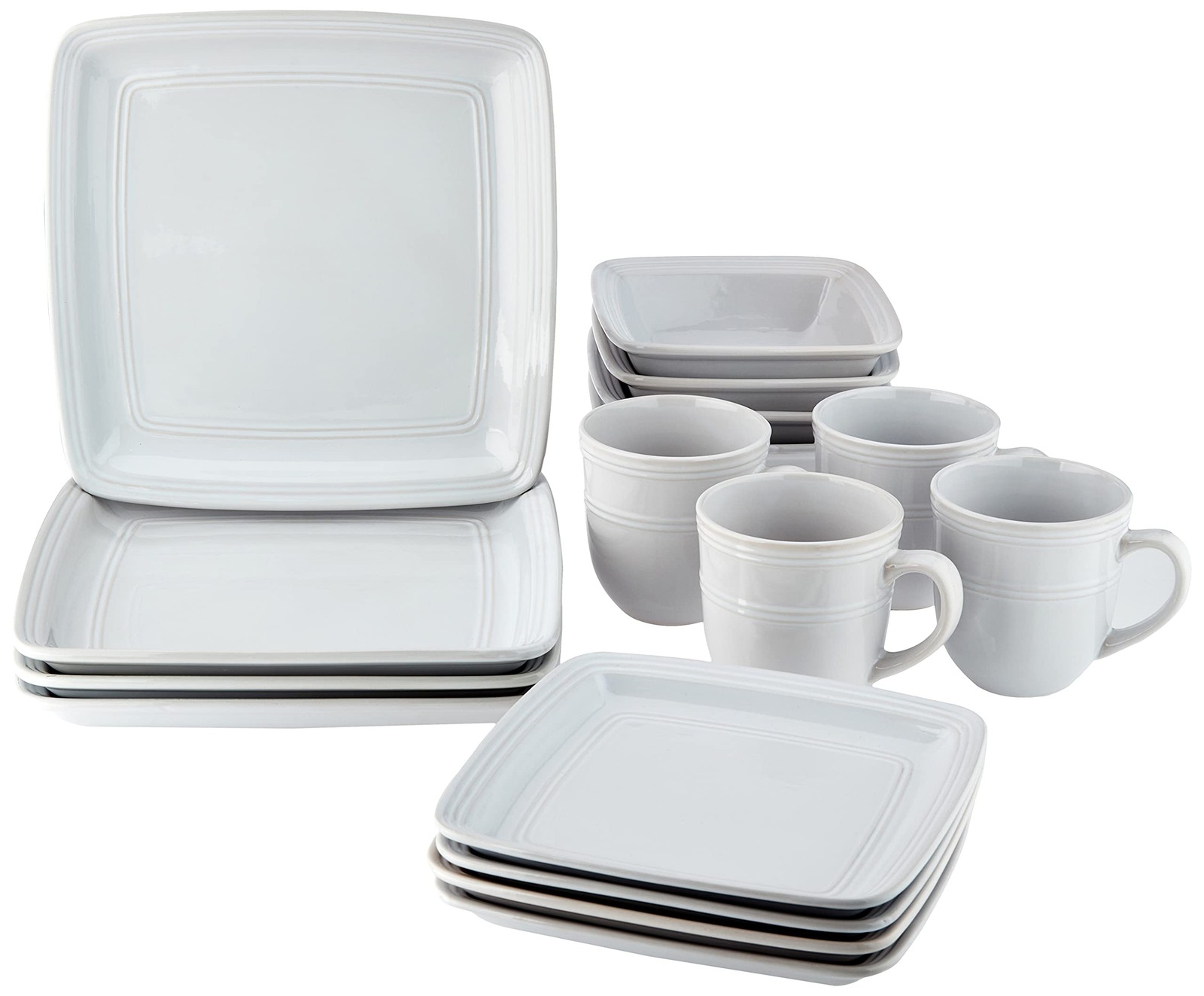 American Atelier Square Dinnerware Kitchen Plates Bowls And 16 Piece Stoneware American Atelier Square Dinnerware Kitchen Plates Bowls And 16 Piece Stoneware