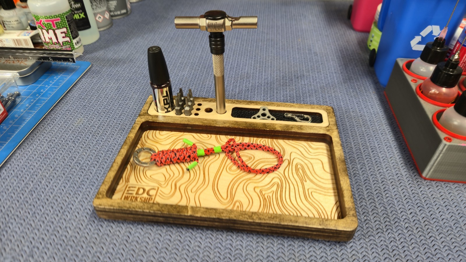 Topo EDC/Knife Tray Organizer - Real Wood