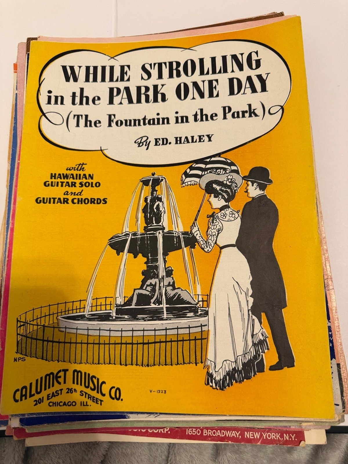 While Strolling In The Park One Day Vintage Sheet Music