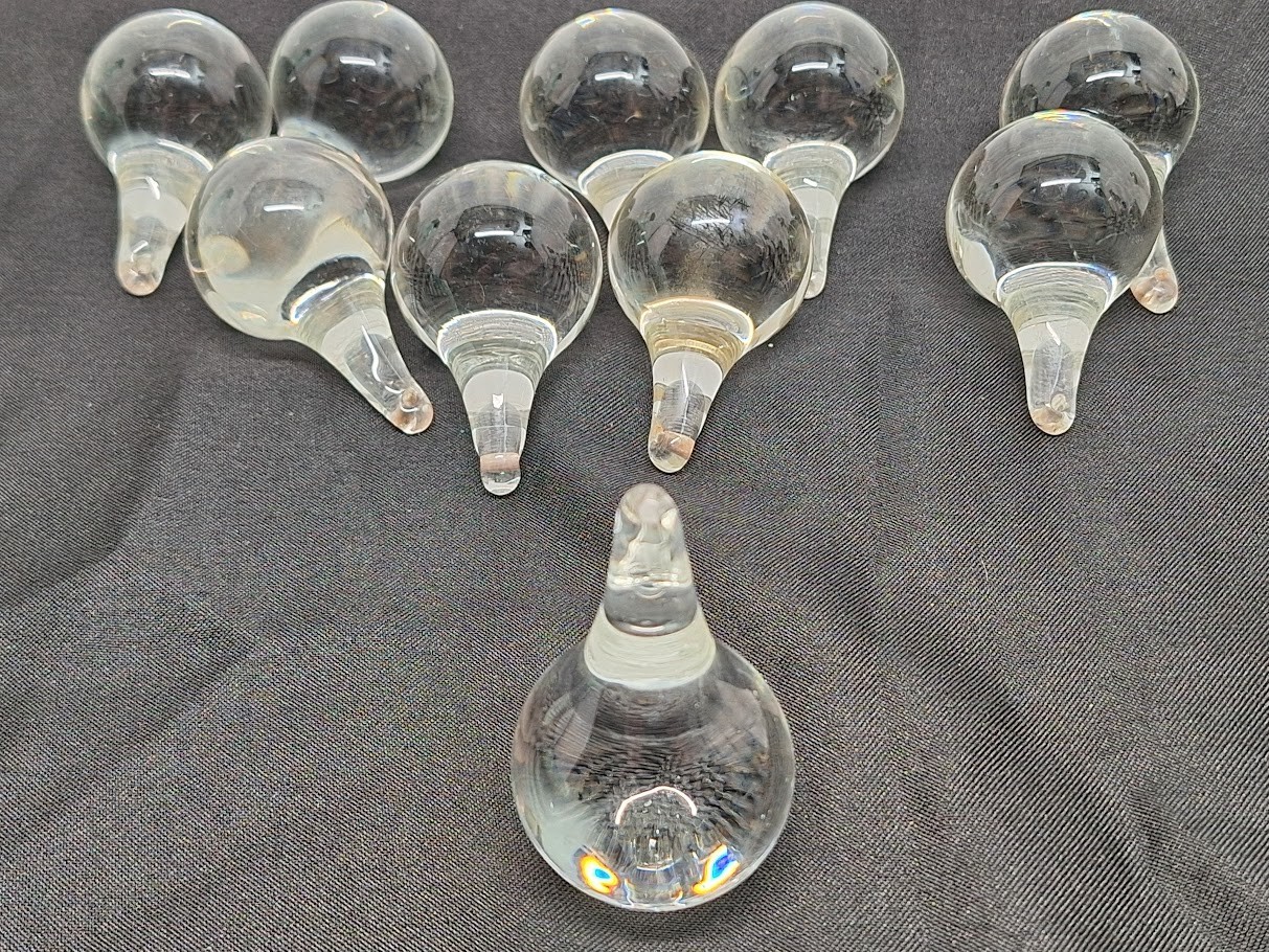 10X Solid Glass Tear Drops 60mm x 35mm Approx