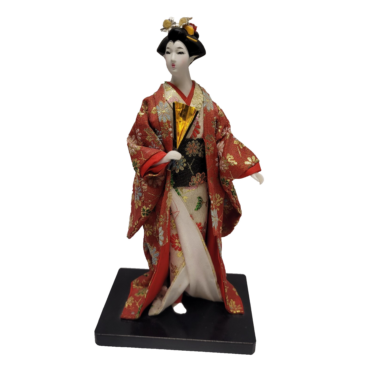 Vintage Japanese Geisha Doll With Fan 9'' Vintage Japanese Geisha Doll With Fan 9''