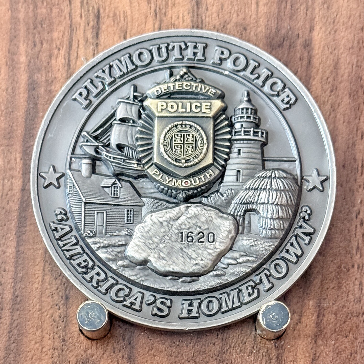 Plymouth Police Detective Division America's Hometown Challenge Coin M#33 Plymouth Police Detective Division America's Hometown Challenge Coin M#33