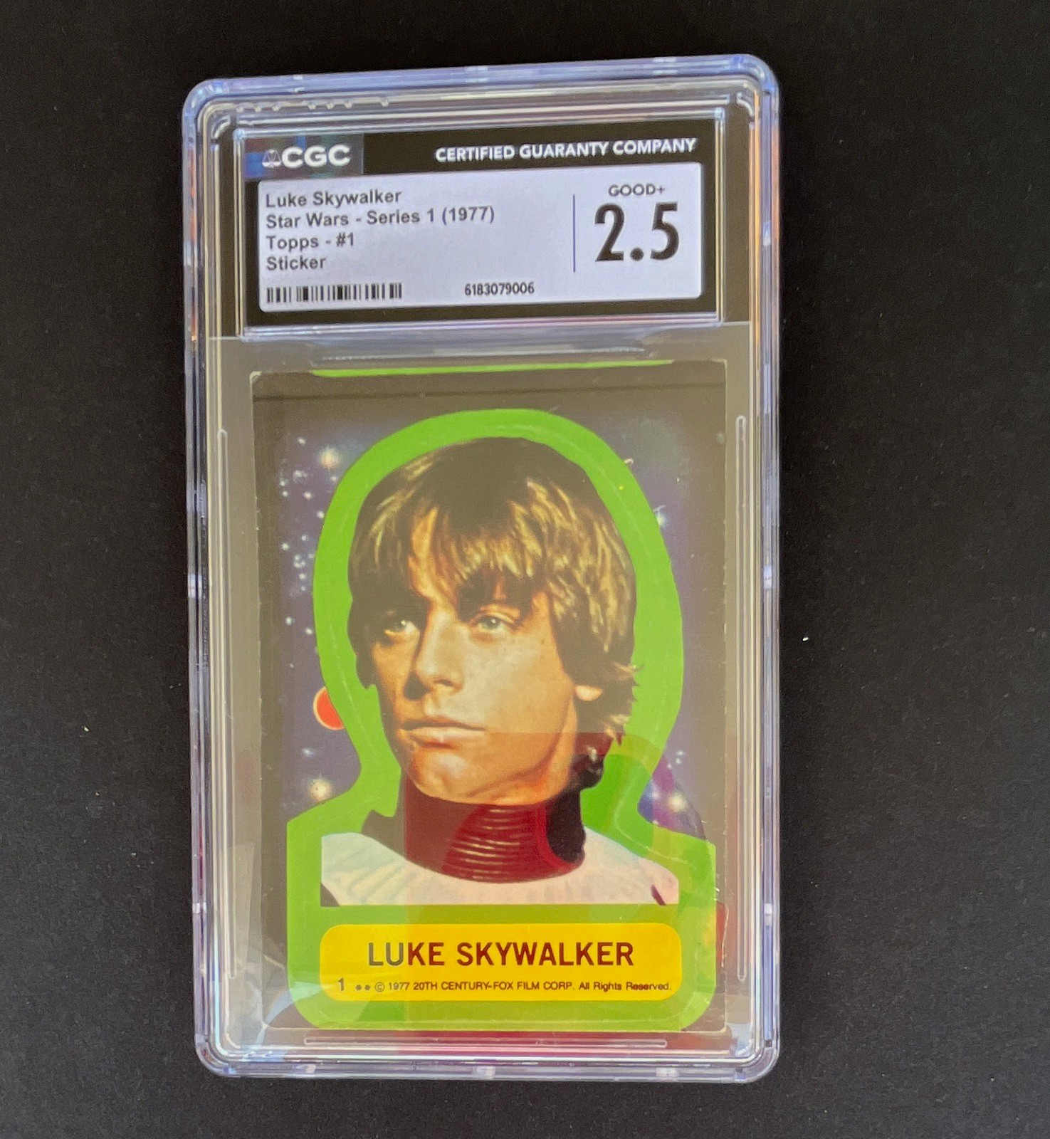 Topps 1977 Star Wars Series 1 #1 Luke Skywalker Sticker CGC 2.5 Card