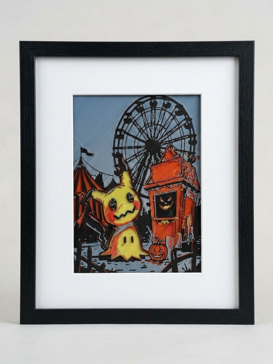 Pokemon Mimikyu 3D Shadow Box Framed Art 8x10 Layered Gaming Wall Desk Decor Pokemon Mimikyu 3D Shadow Box Framed Art 8x10 Layered Gaming Wall Desk Decor