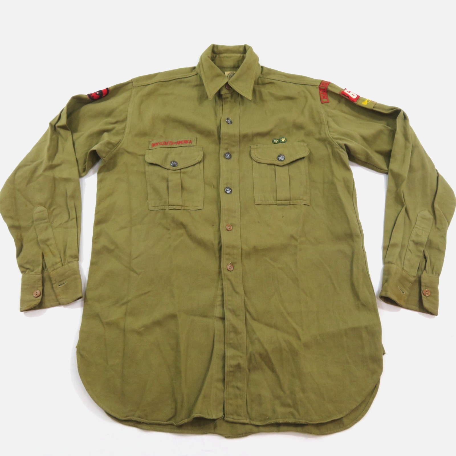 Vintage Boy Scouts BSA Shirt Patches 1947 Marionville adult size