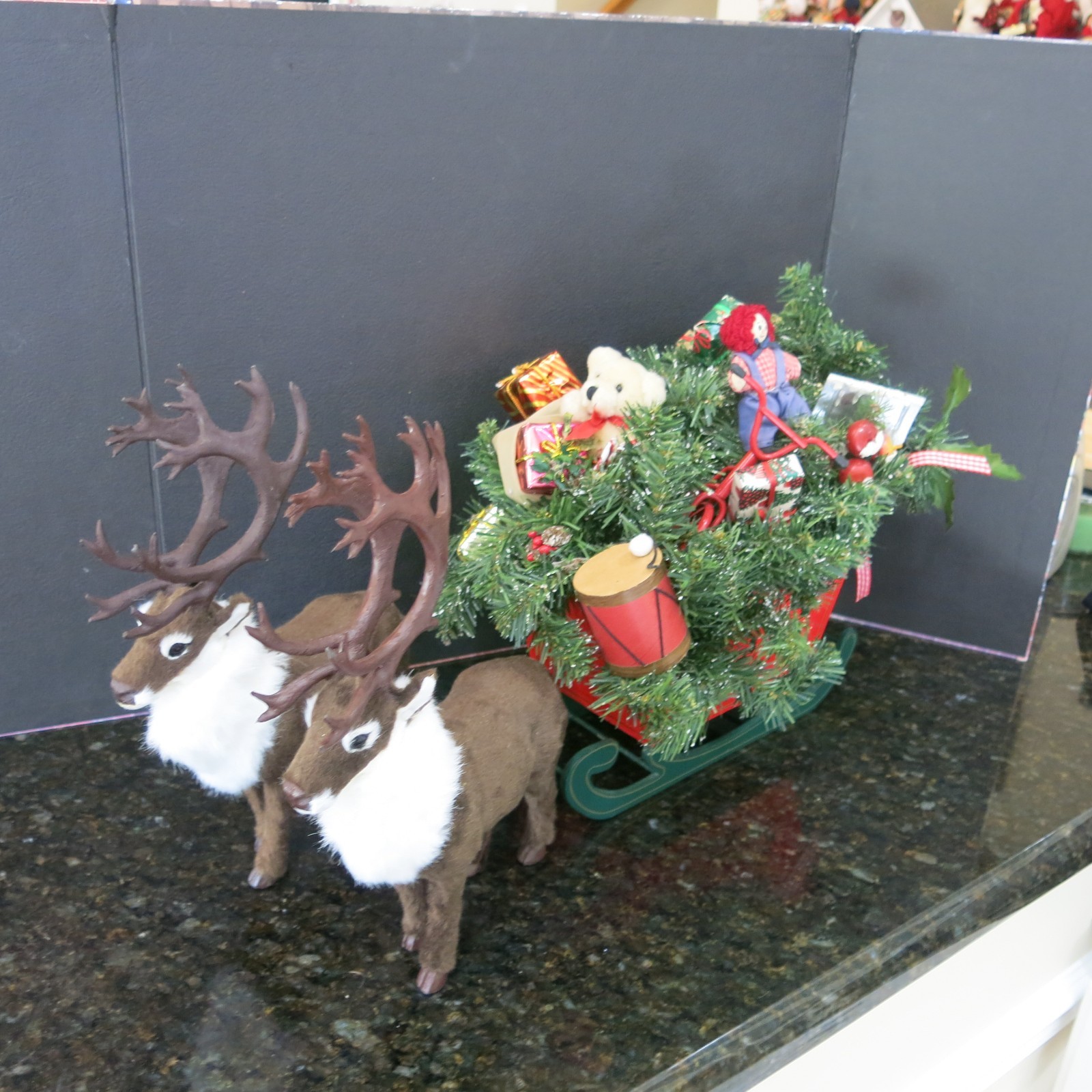 Byers Choice Sleight and two Caribou Reindeers  $125.00 (Lot 29)