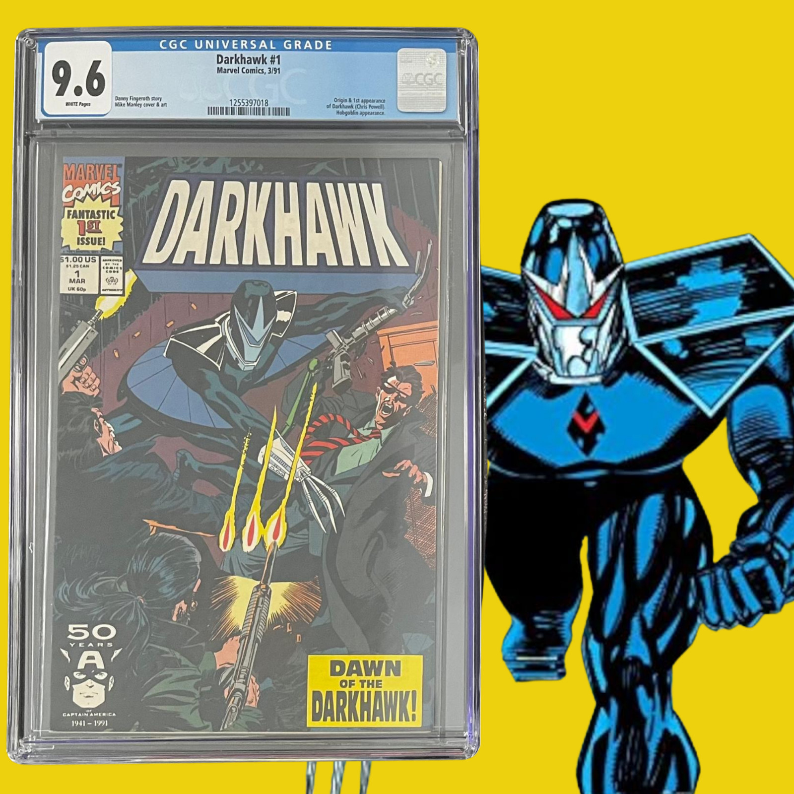 DARKHAWK #1 (1991) CGC 9.6 - White Pages - Origin & 1st Appearance of Darkhawk DARKHAWK #1 (1991) CGC 9.6 - White Pages - Origin & 1st Appearance of Darkhawk
