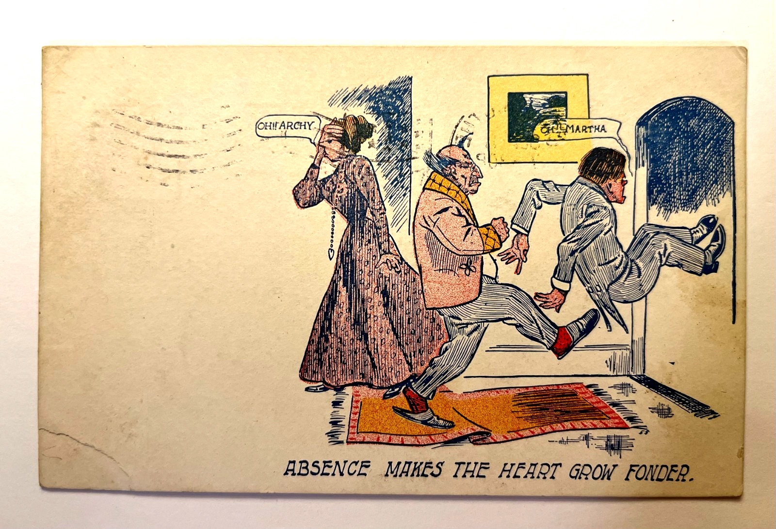 Antique 1906 ”Absence Makes The Heart Grow Fonder